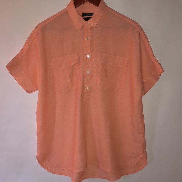 J. Crew Baird McNutt Irish linen popover top sz 8 - Picture 2 of 13